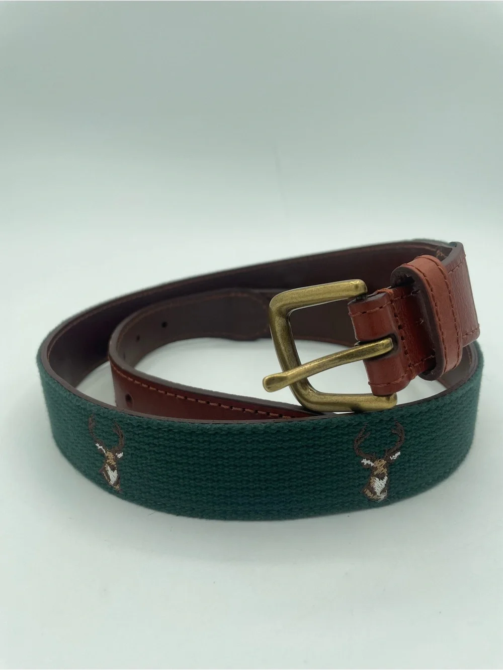 J. Crew Canvas and Leather Stag Head Men’s Size 34
